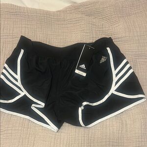 Adidas Black and White Sports Shorts Climalite
